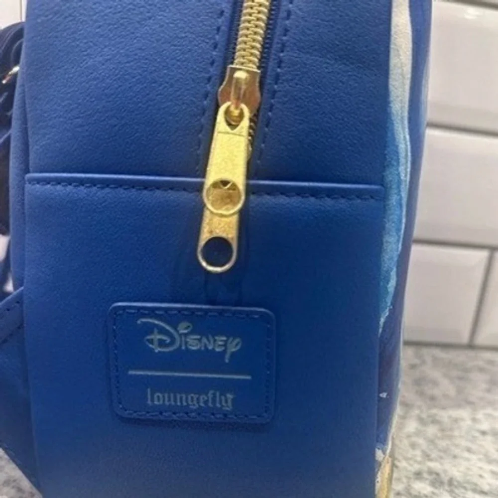 Loungefly Disney Snow White Mini Backpack Blue‎ Watercolor Forest Bird NWT